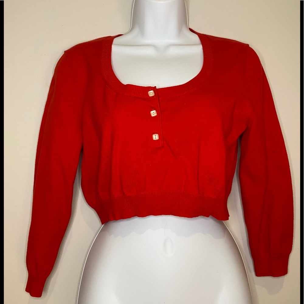 NWOT, MODA International Red Crop Top, Med